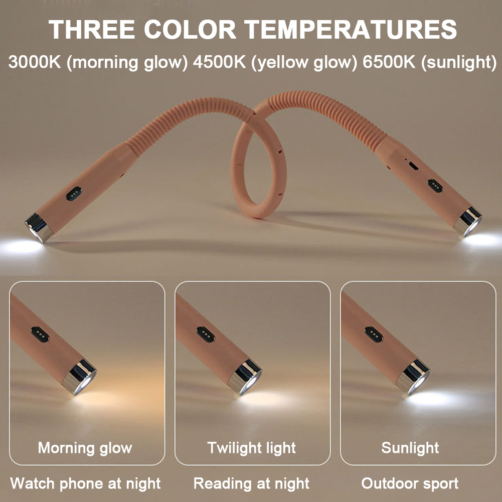 Portable Colors Leds Neck Reading Light For Book In Bed Hanging