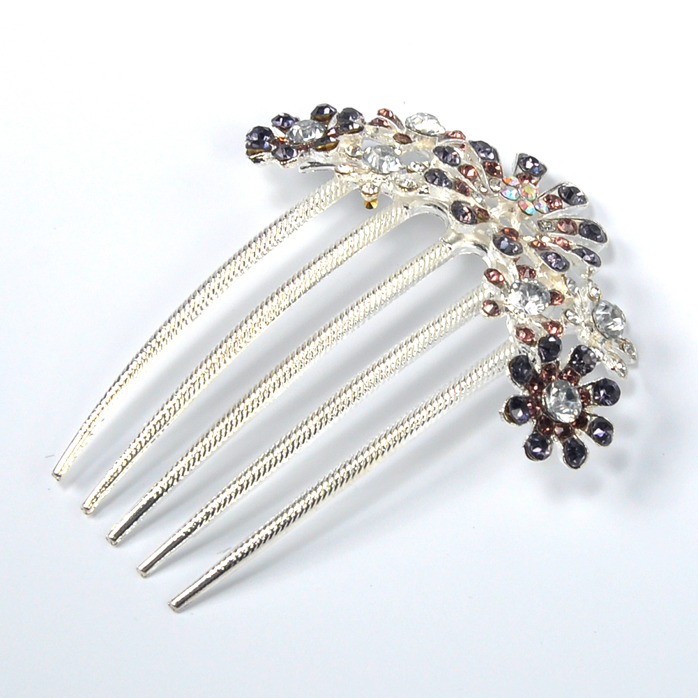 UK Bride Wedding Hair Comb Crystal Flower Floral Bridal Hairpins Womens Jewelry