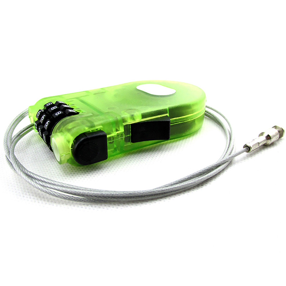 Mini 3 Digit Code Rope Bicycle Parts Cable Lock Long Roller Ski Pram Padlock
