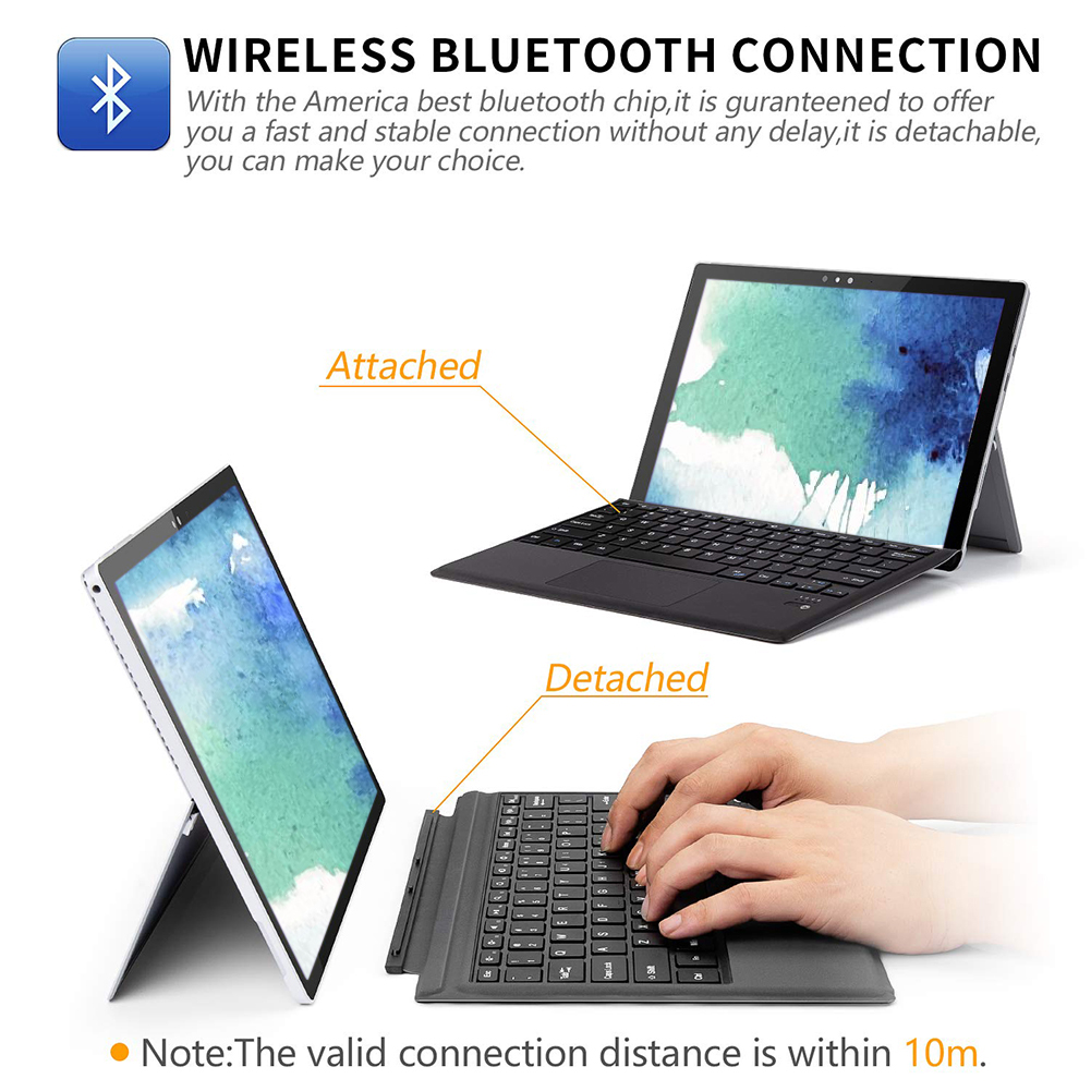 Bluetooth Keyboard Wireless Magnetic Adsorption for Microsoft Surface Pro3 Pro4