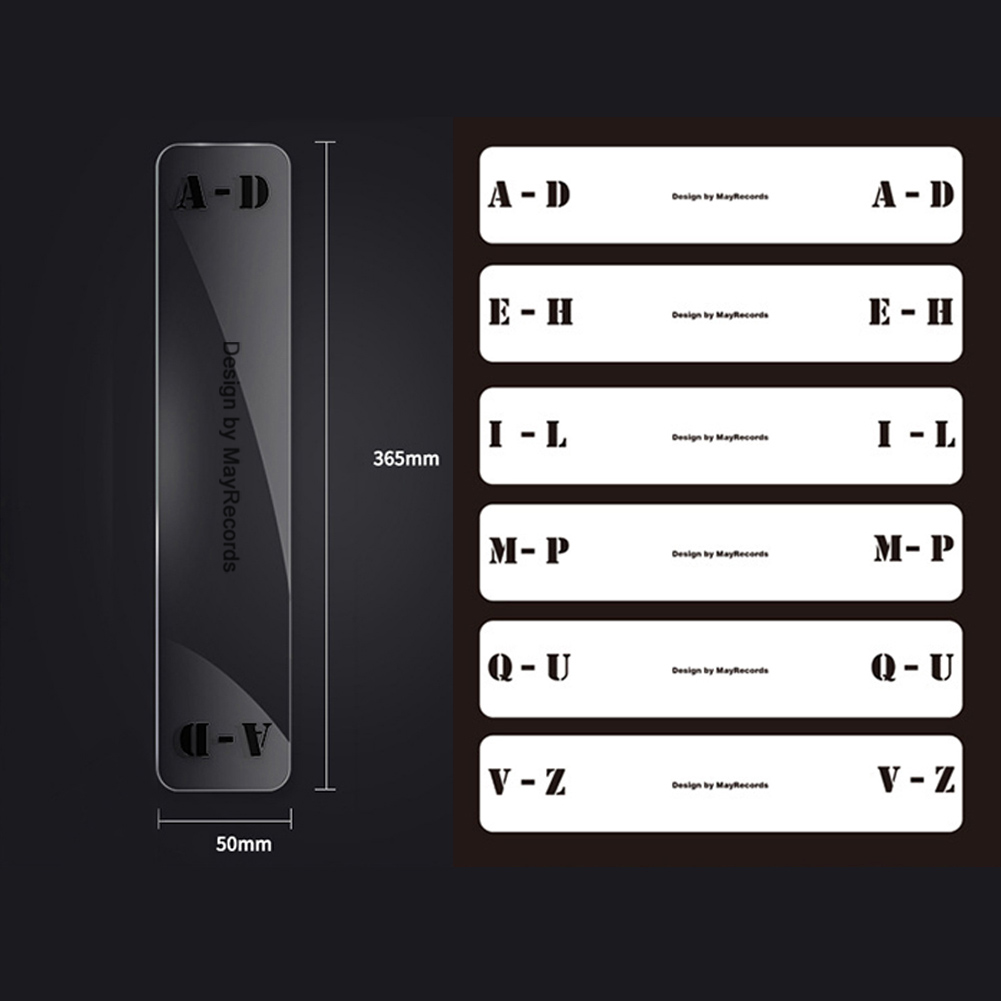 6pcs CD Turntable Music Vinyl Record Divider Alphabet Tab Classification Card US