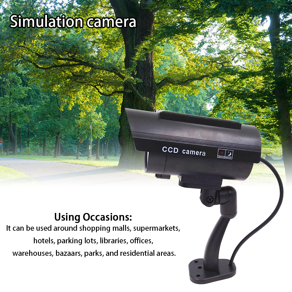 Simulation Surveillance Camera LED Light Flashing Solar Powered Home Dummy`