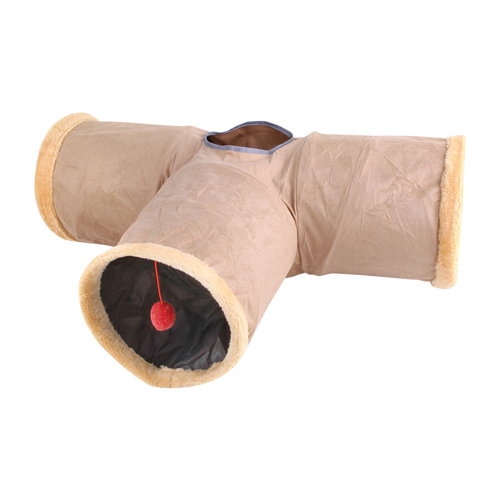 3 Way Foldable Interactive Tube Tunnel For Cat Storage Bag Indoor With Peep Hole