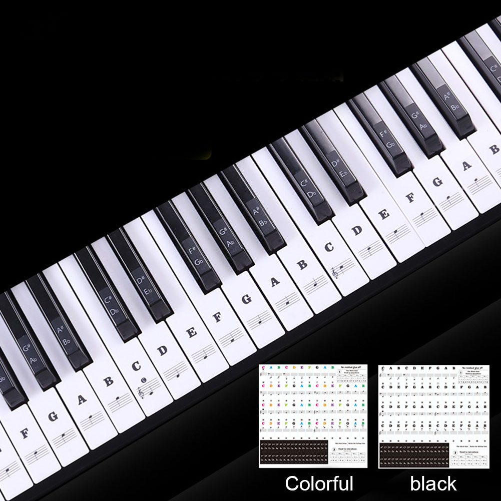 Note Removable Sticker Biginners Stave Label 54/61 Keys PVC Piano Keyboard