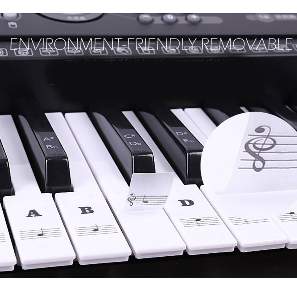 37/49/54/61/88 Key Music Keyboard Piano Stickers Set Removable Note Label Useful