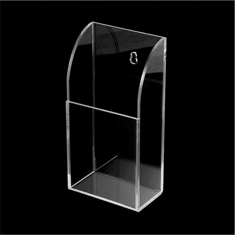 Two Cases Acrylic Air Conditioner Remote Control Holder Case Storage Wall Mount Media Organizer Box Storage Box Remote Control Holder 