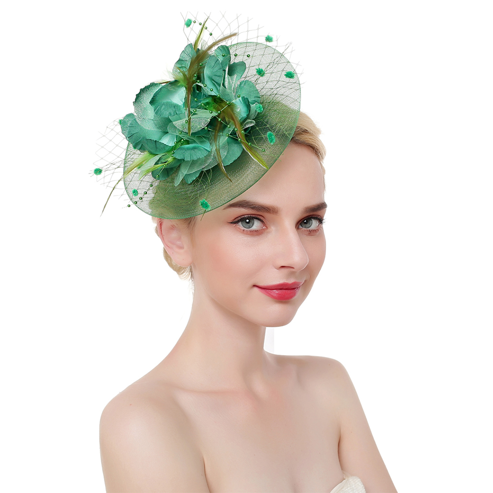 Wocharm Womens Gift Hair Clip Wedding Cocktail Fascinator Flower Headwear Hats 