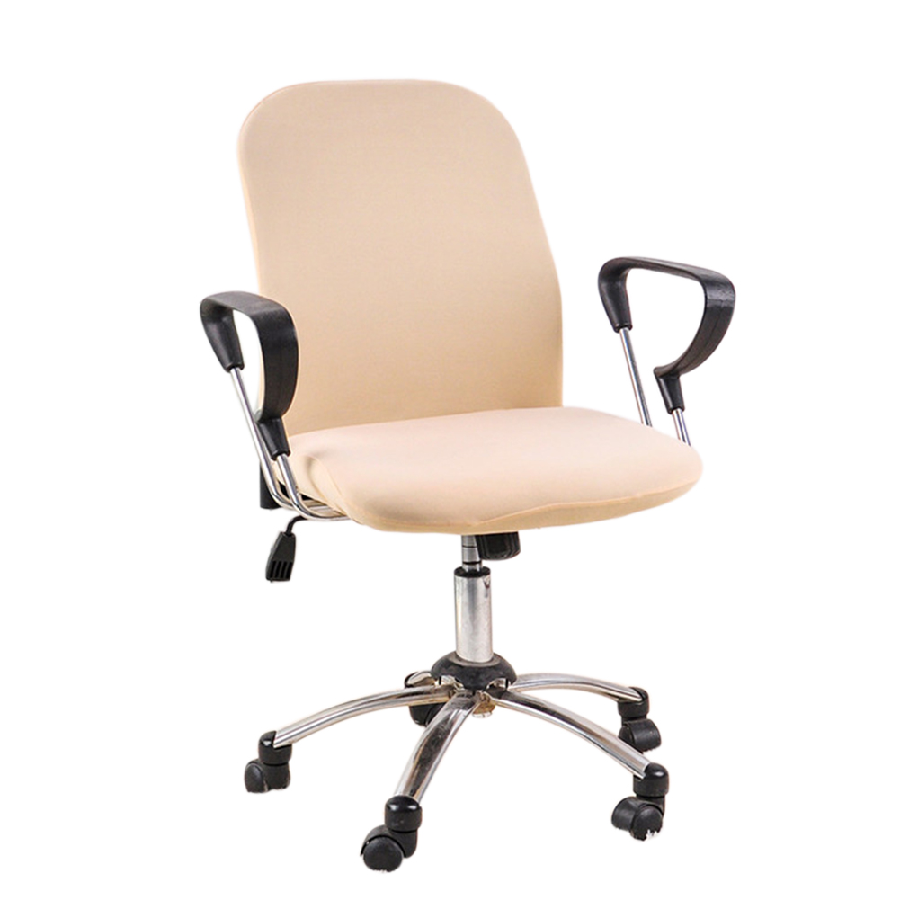 2 Pieces Split Soft Solid Washable Armchair Seat Stretch Case Office Chair Cover