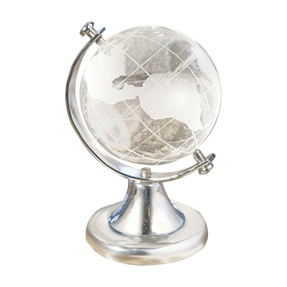 40MM CLEAR EARTH Globe World Map Crystal Glass Paperweight Stand Desk ...