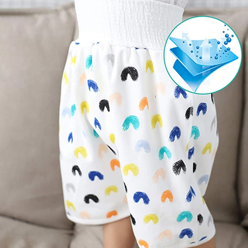 Waterproof Nappy Diaper Summer Children Skirt Shorts Button Soft Washable 2 In 1