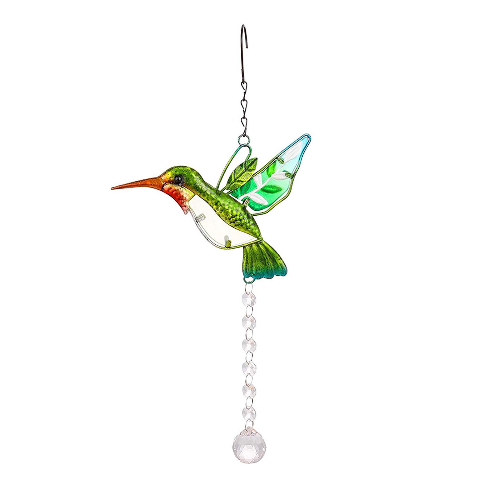 NarutoSak Suncatcher Party Decorating Hummingbird Dream Catcher Landscape Glass Rainbow Maker Hanging Pendant for Wedding Garden Patio Green 