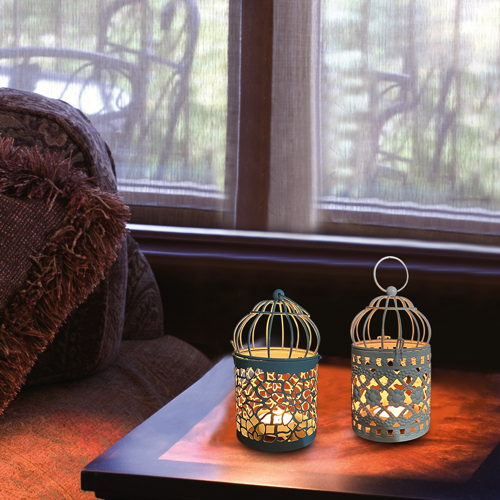 Home Decor Candle Holder Gift Hollowed Out Craft Bird Cage Office Ornament