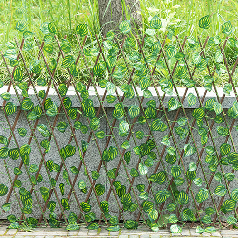 Protective Artificial Plant Leaves Fence Expandable Retractable Privacy Screen