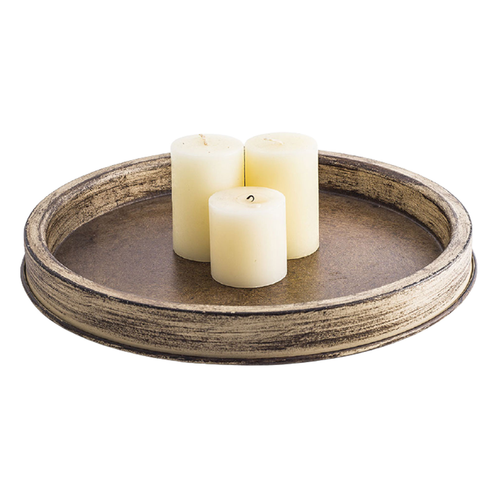 For Table Gift Easy Clean Accessories Home Decor Candle Holder Plate Metal Round