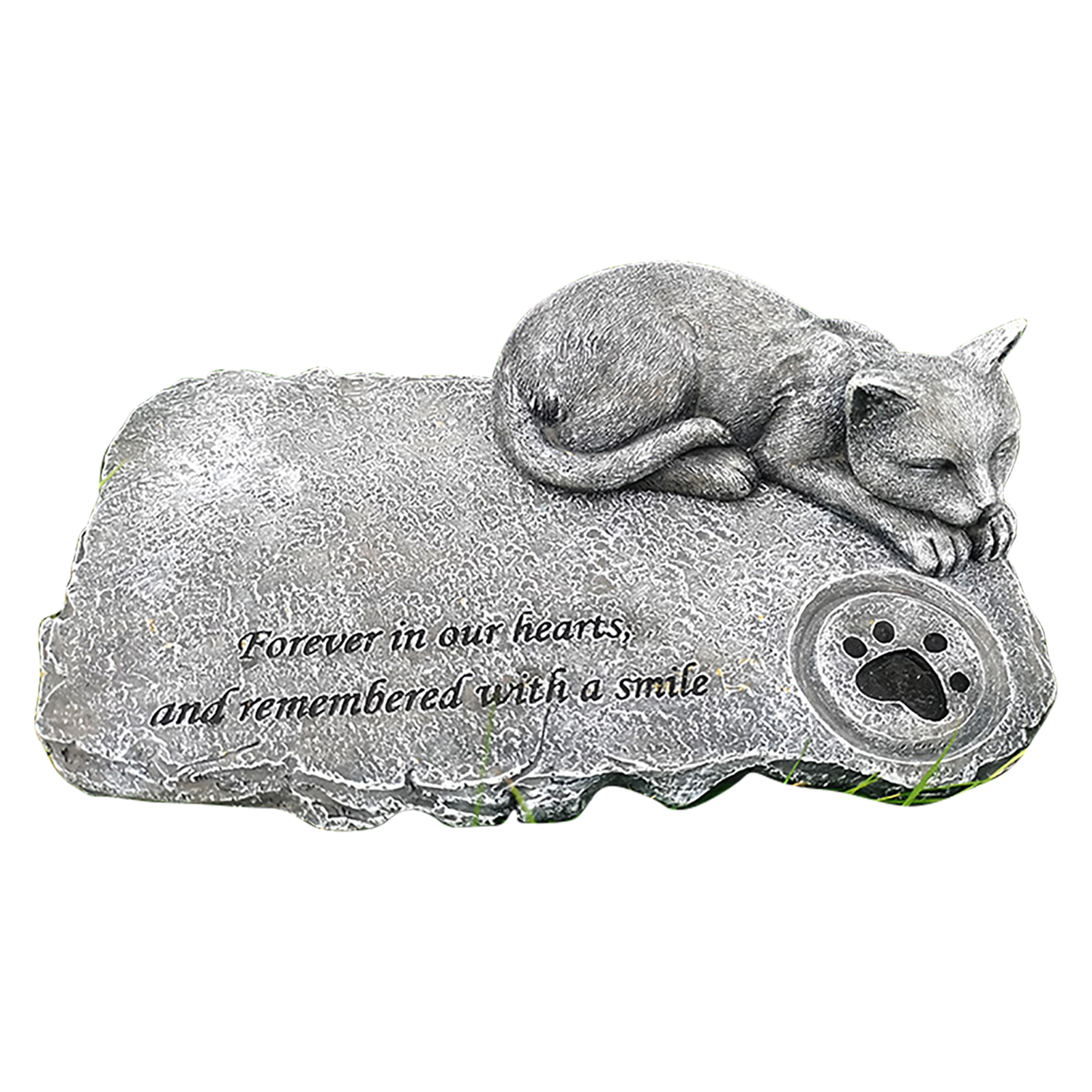 SYMPATHY CAT MEMORIAL Stone Sculpture Resin Garden Statue Grave Markers