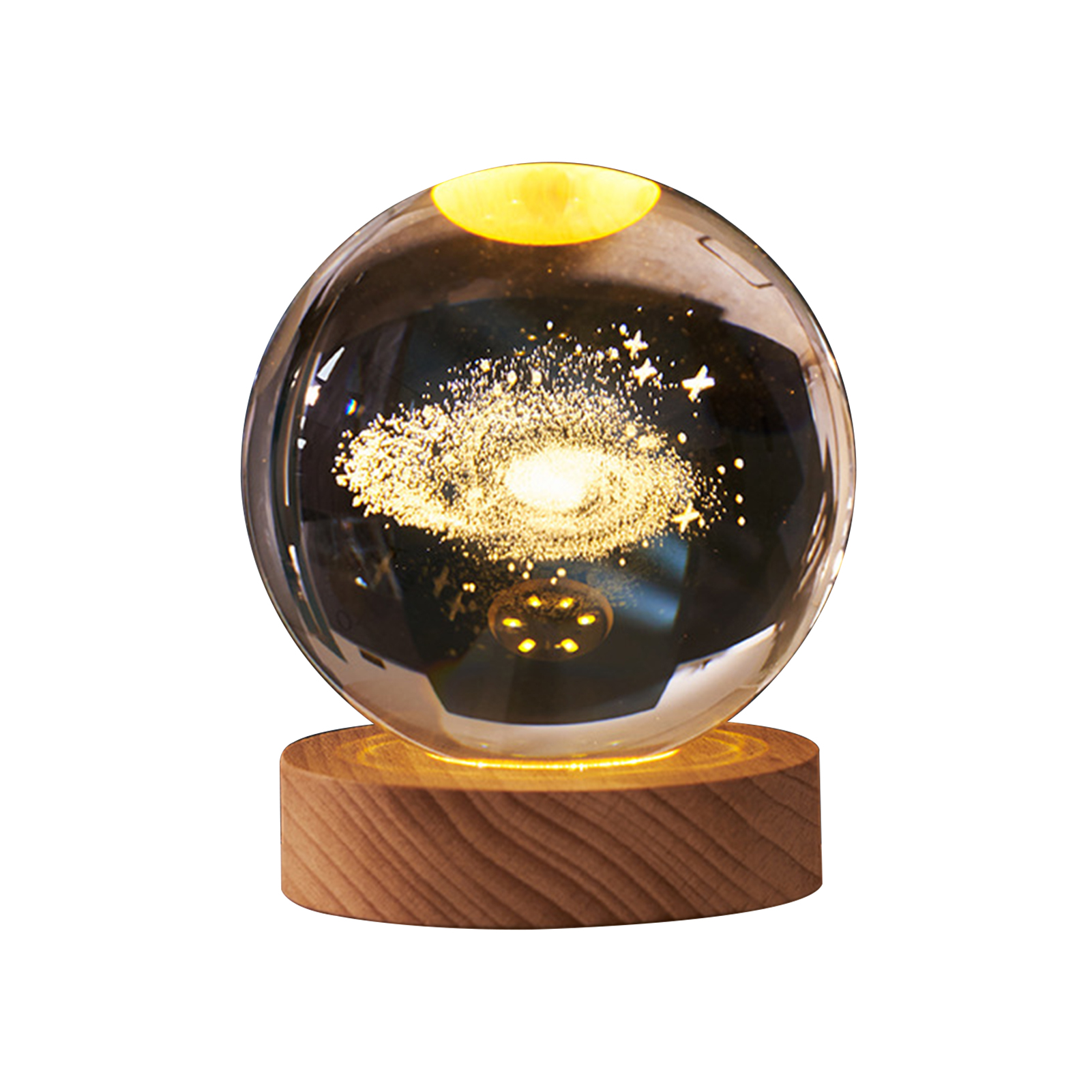 3d galaxy crystal ball night lamp