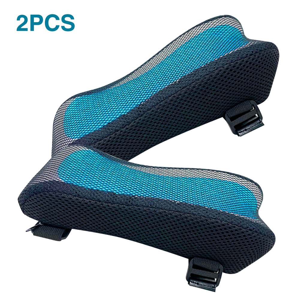 2pcs Zipper Closure Memory Foam Gel For Office Chair Armrest Pad Detachable Home