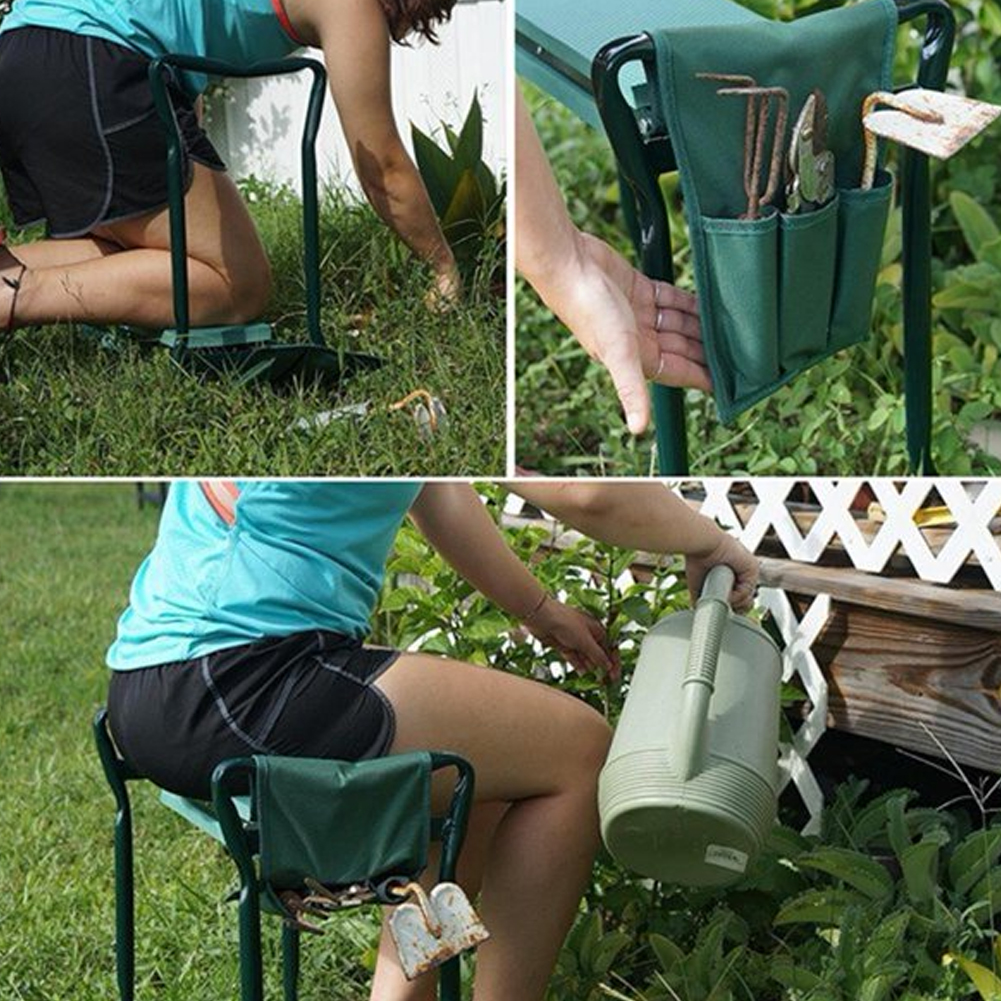2pcs Yard Garden Tool Bag Foldable Portable For Kneeler Reusable Multi Pockets