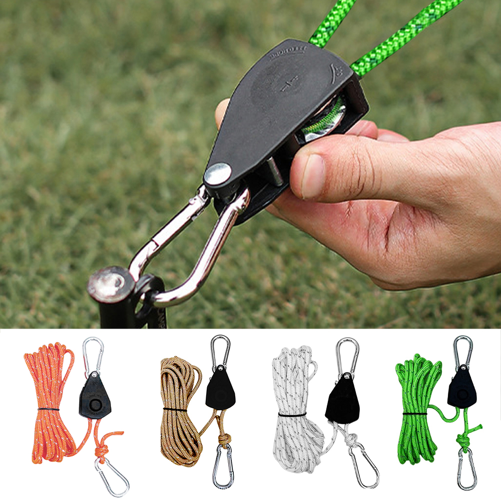 TENT ROPE REFLECTIVE Cord With Pulley Clip Accessories Polyester ...