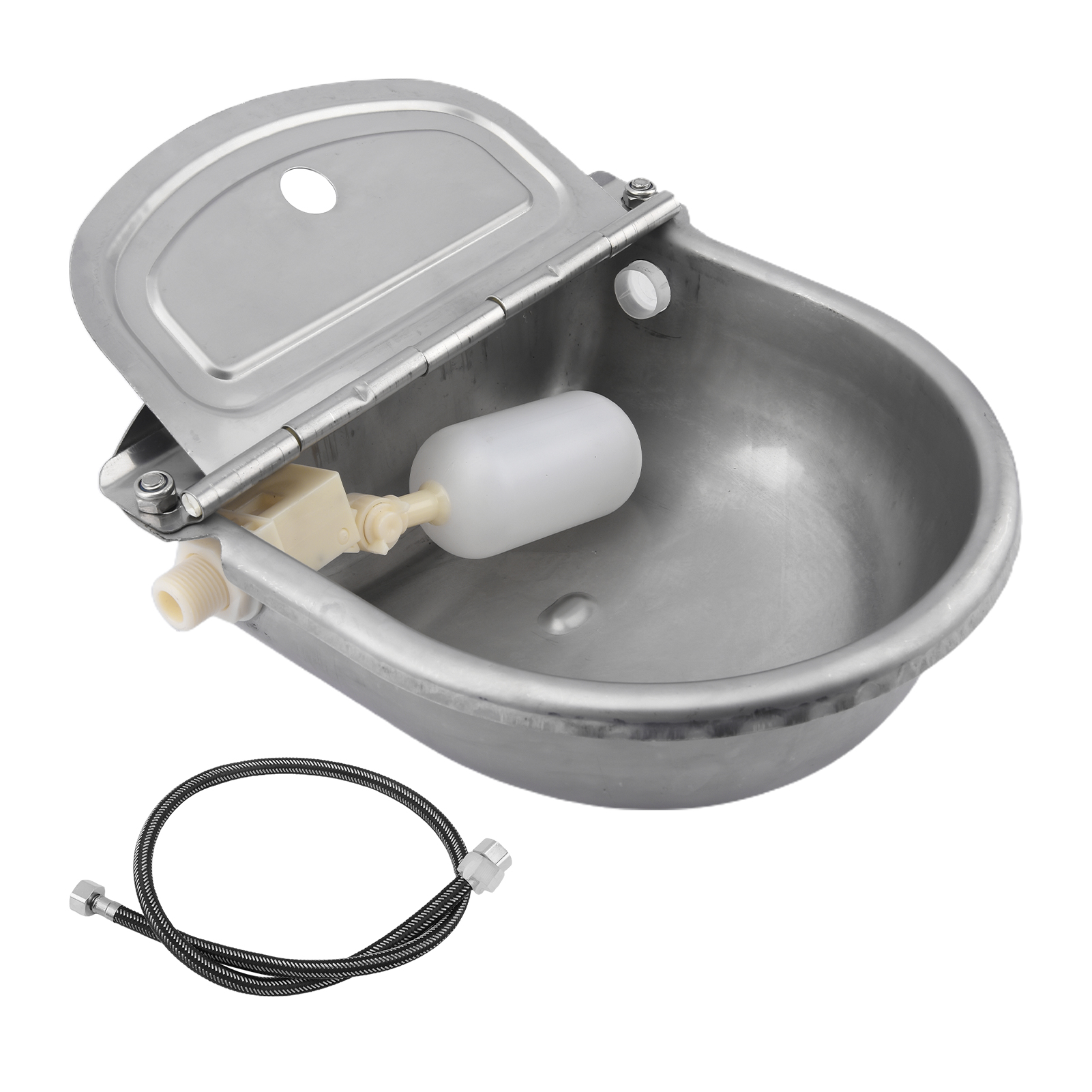 thumbnail image 2 of 1 Gallon Stainless Steel Automatic Water Bowl With Float Valve For Animals 2 of 5