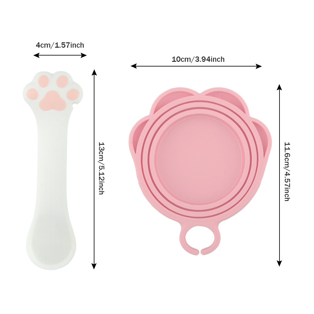 CAN LID PET Food Multifunction Silicone With Spoon Standard Size Cat