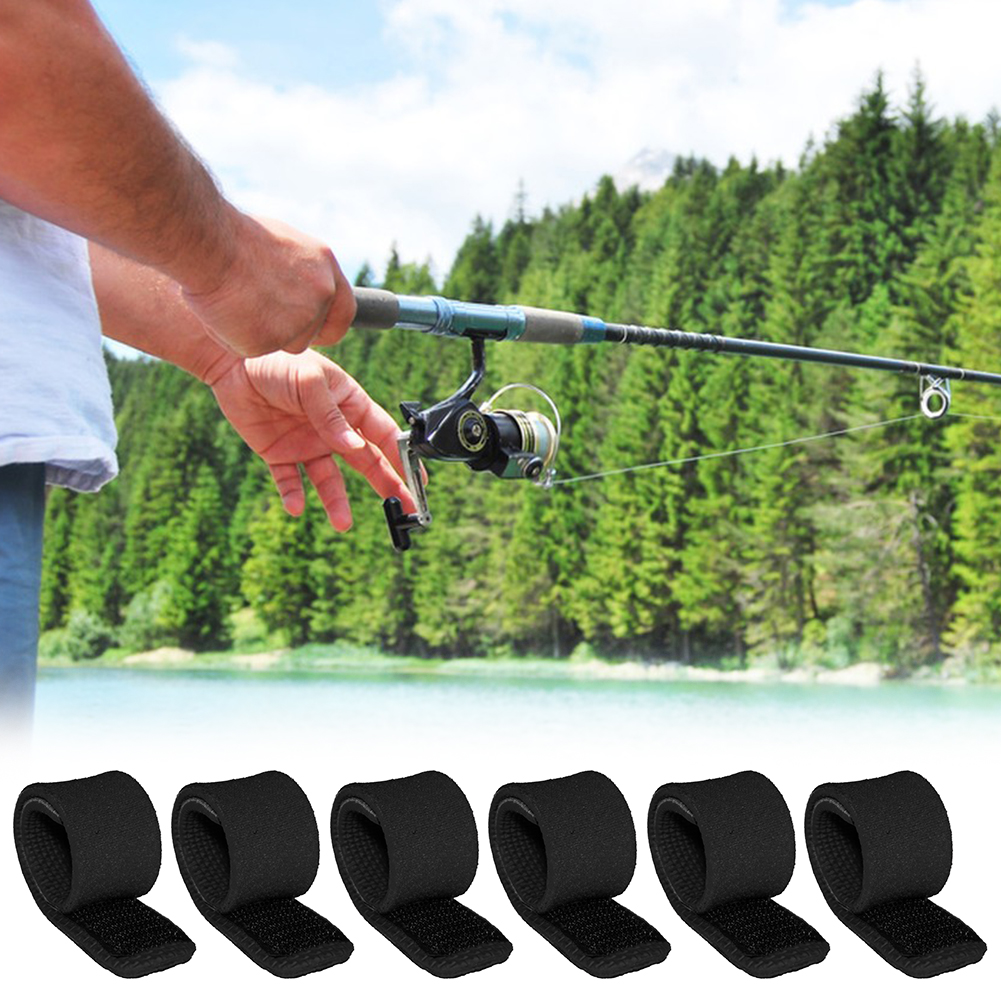 6Pcs fishing rod wrap fishing rod fishing rod ties Elastic Portable  Stretchy