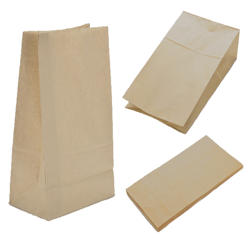 10 pcs brown kraft strung paper bags food sandwich grocery fruit veg bag image 3