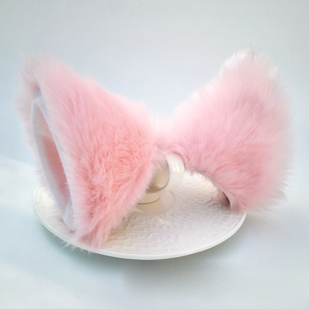ONECHANCE Cat Fox Fur Ears Hair Clip Headwear Anime Cosplay Halloween Costume Color All black Size One Size 