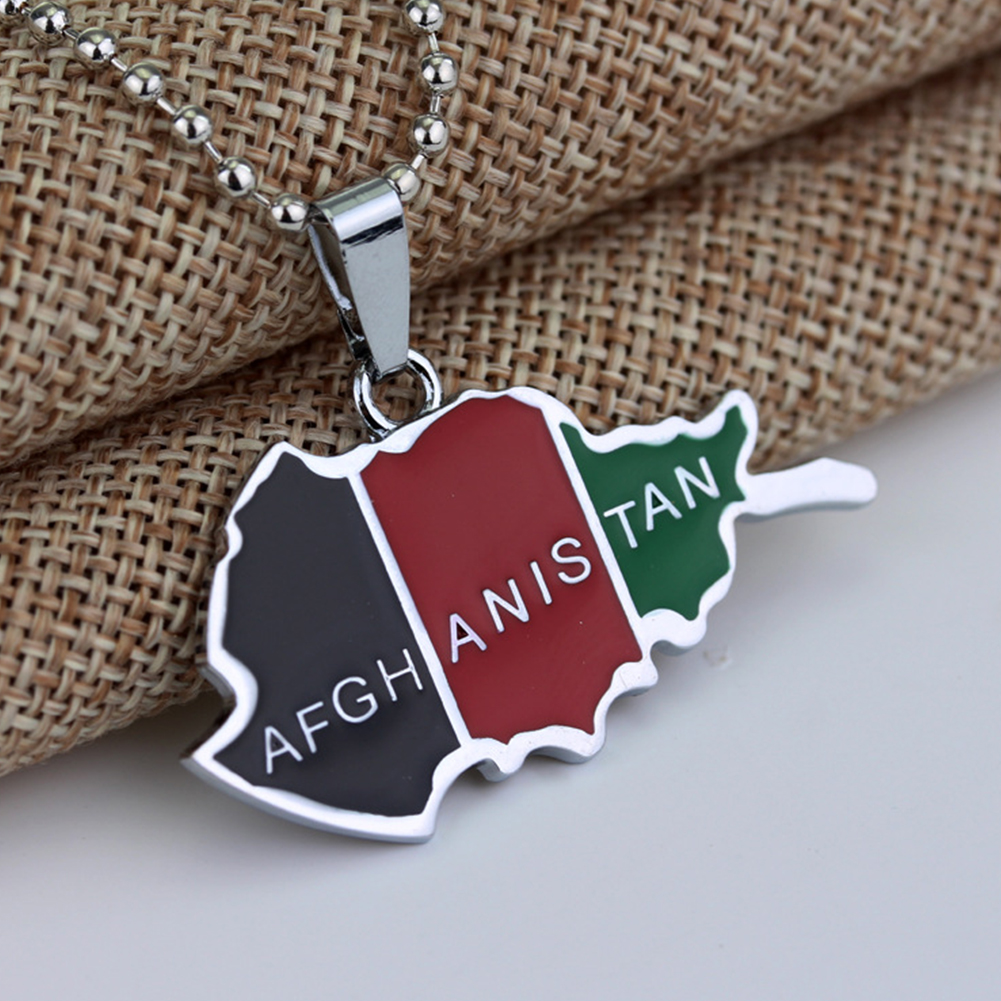 Edelstahl Trendy Emaille Afghanistan Karte Flagge Anhänger Halsketten Afghanistan  Kette Schmuck