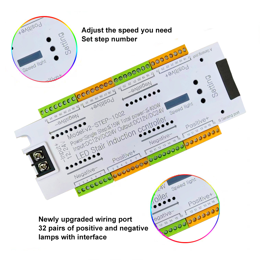 32 Channels Auto On Off 3 Modes DC 12-24V For LED Strip Indoor PIR Stair Sensor