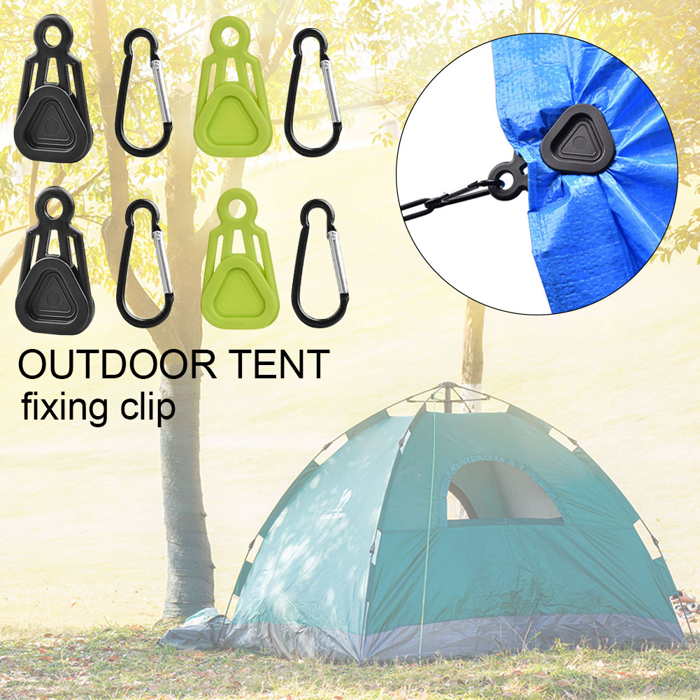 10pcs Outdoor Camping Durable With Carabiner Tent Clamp Easy Install Heavy Duty