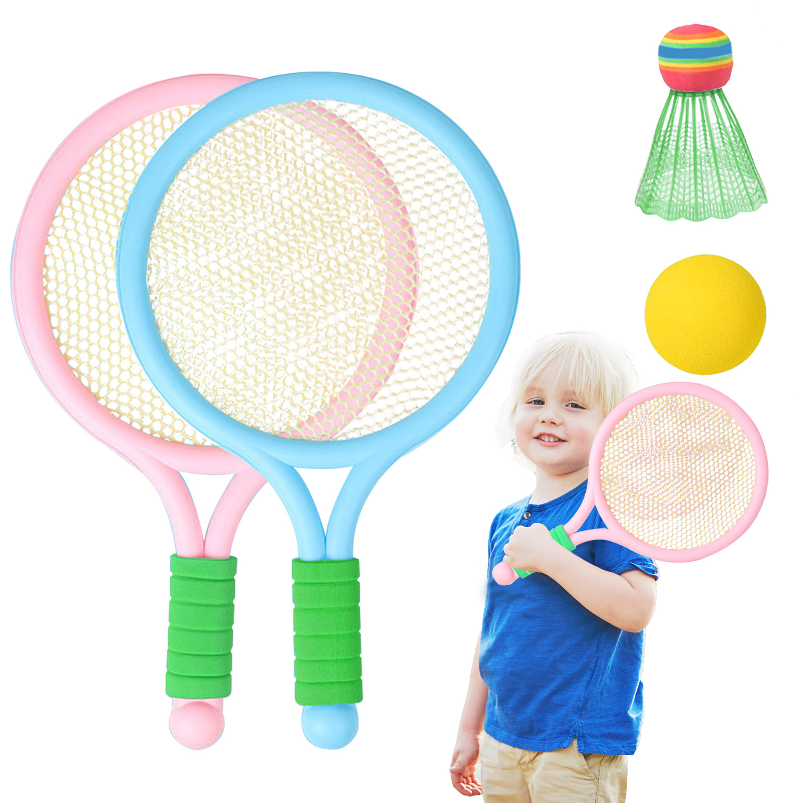 Set Racchette Tennis Bambini - 2 Racchette In Lega Ferro Con Borsa E Pallina - Foto 10