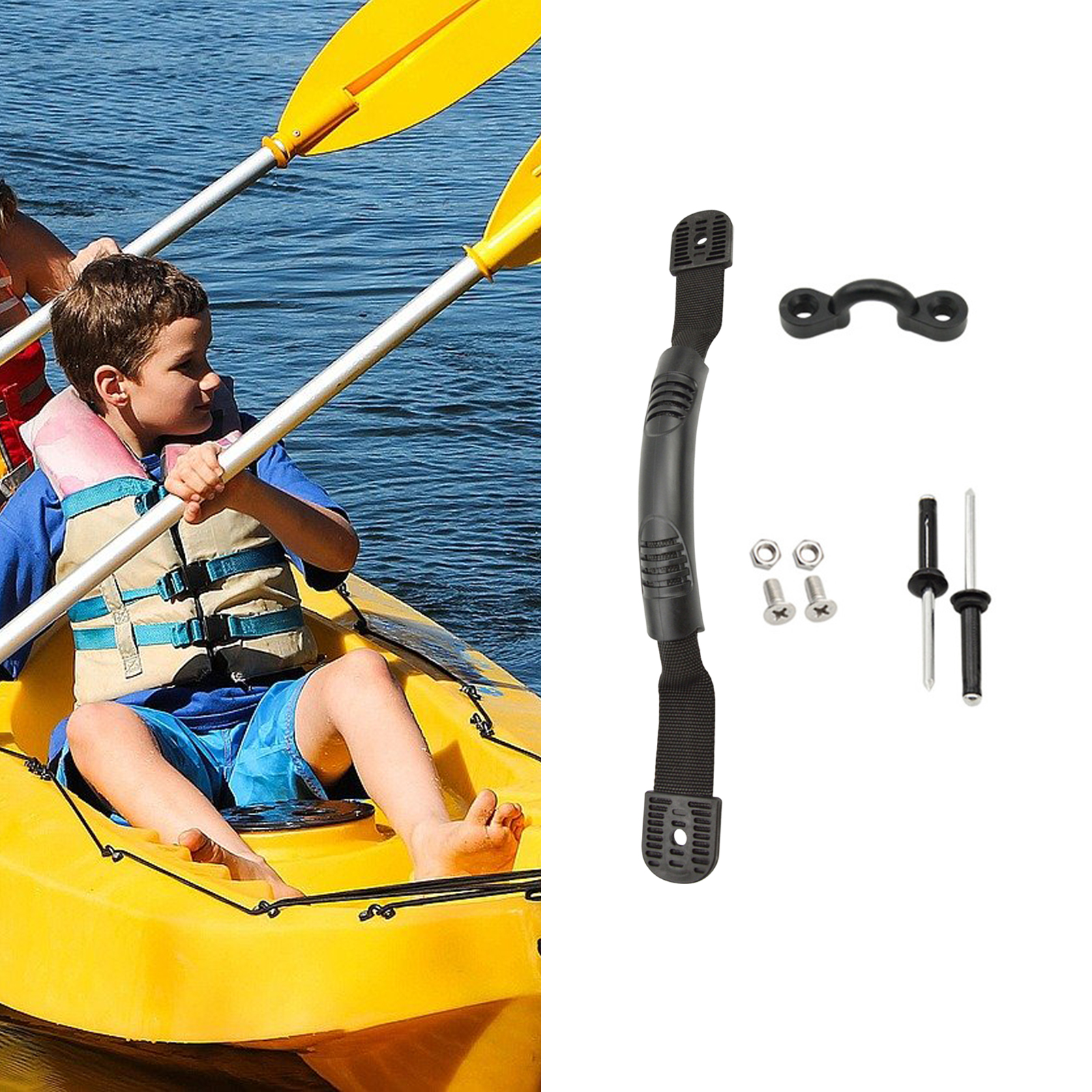 NYLON ERGONOMIC SIDE Mount Kayak Handle Set Canoe Carry Tool With Rivet