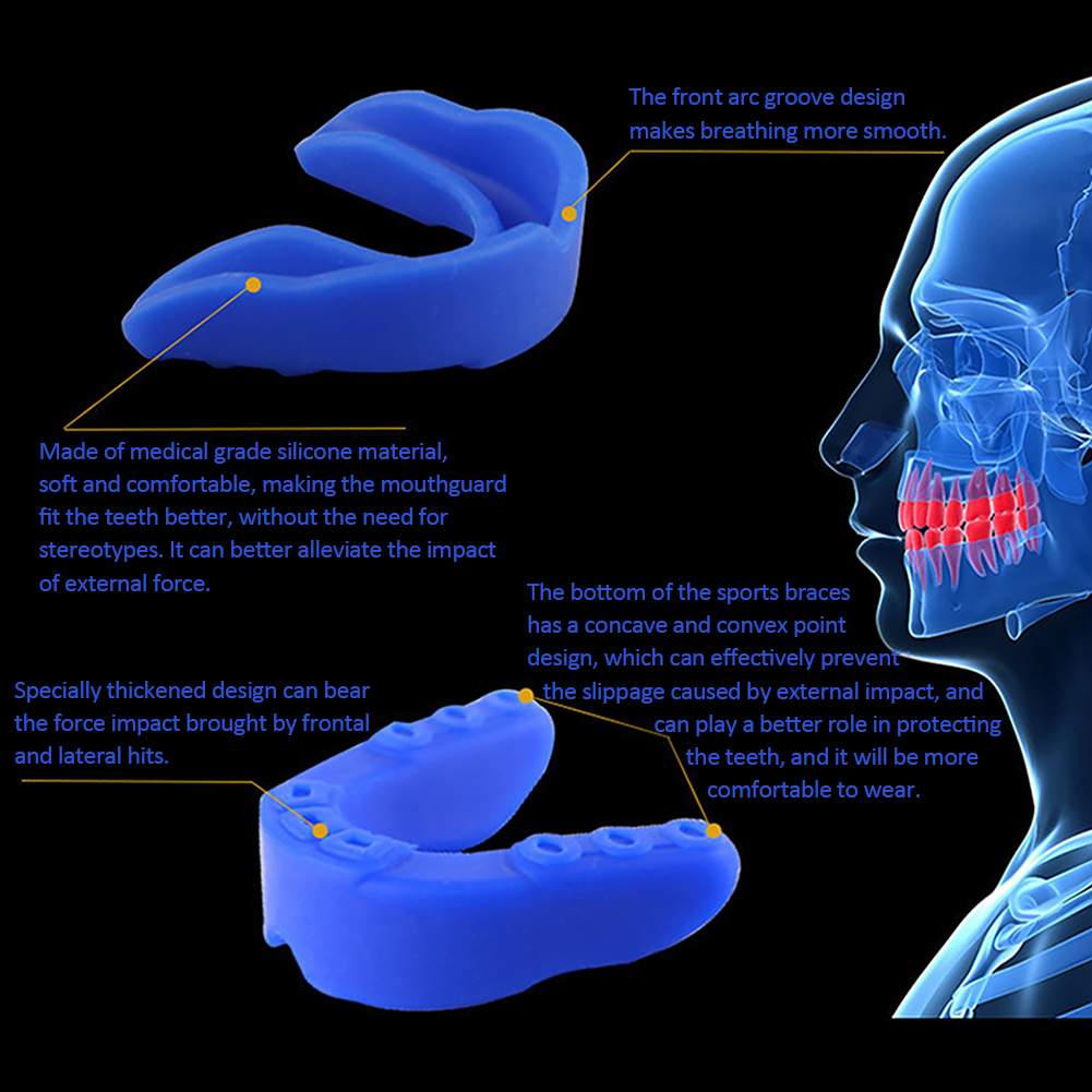 Solid Skiing Kids Adults Teeth Protector Shockproof Sport Mouth Guard Boxing