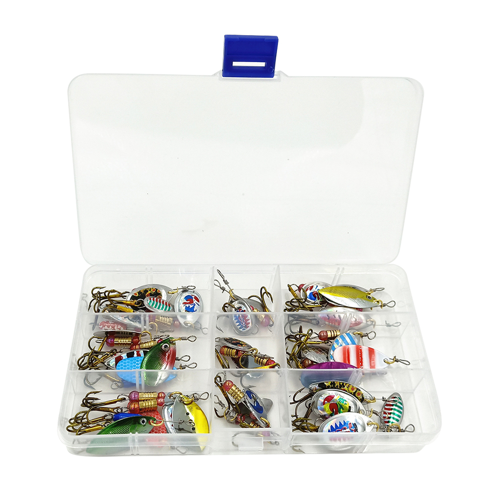 Metal Lure For Bass Fishing Spinner Bait Storage Case With Treble Hook