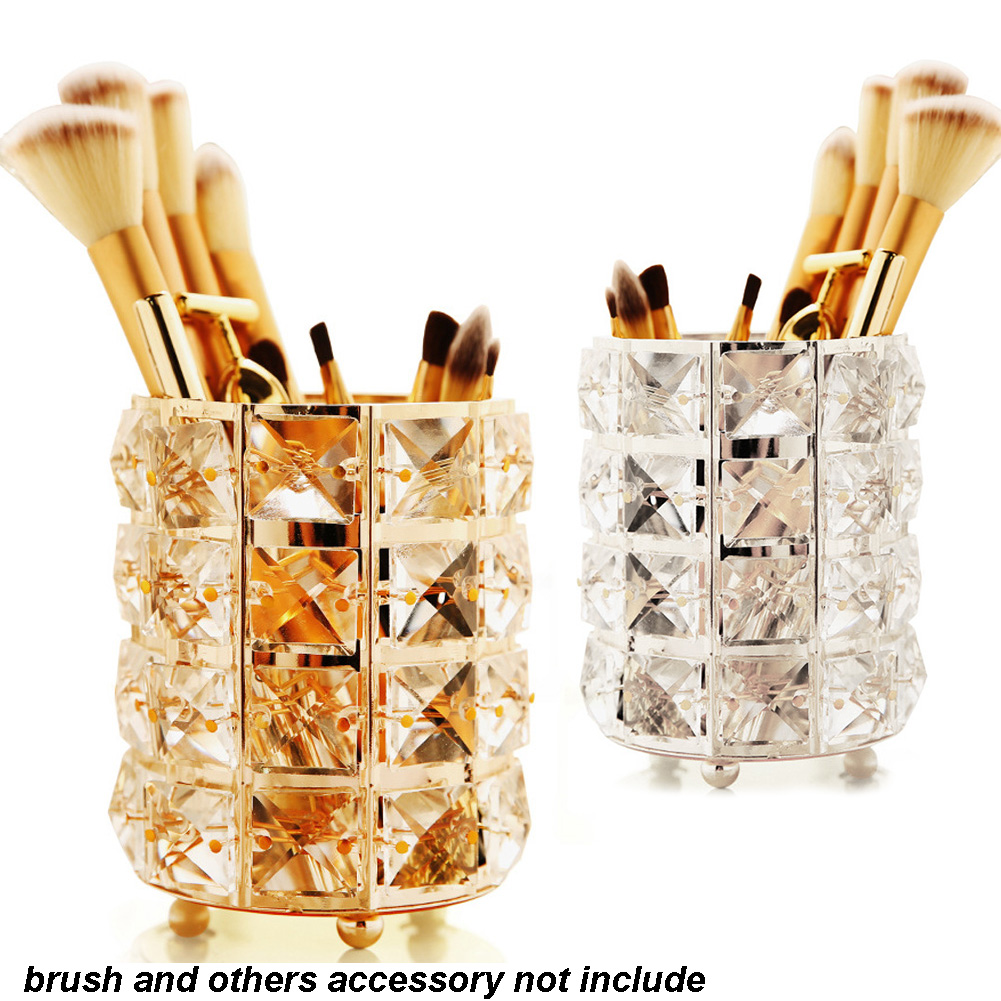 Crystal Makeup Brush Holder Pen Pencil Holder Storage Organizer Display Case 9 Crystal Makeup Brush Holder Pen Pencil Holder Storage Organizer Display Case 9