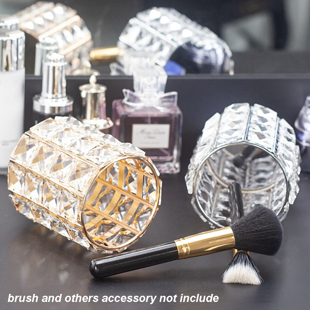 Crystal Makeup Brush Holder Pen Pencil Holder Storage Organizer Display Case 10 Crystal Makeup Brush Holder Pen Pencil Holder Storage Organizer Display Case 10