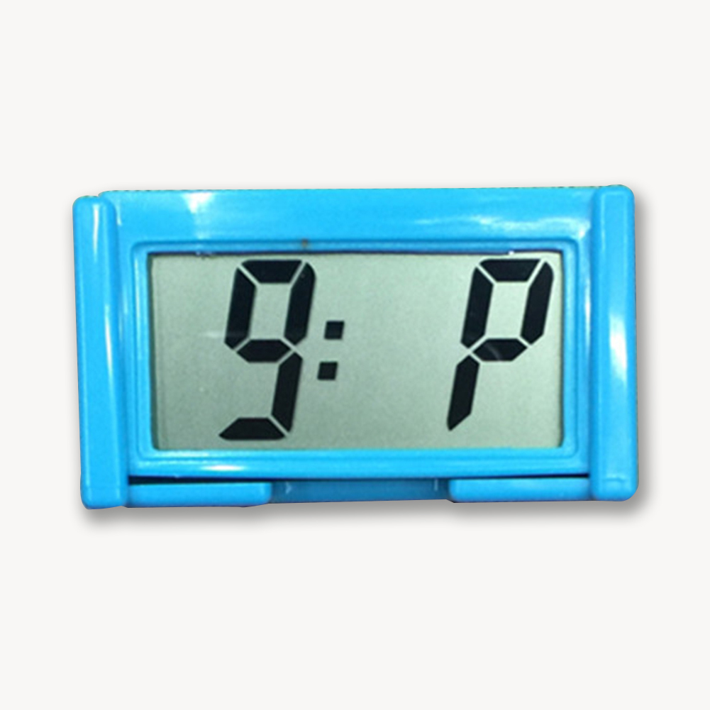 Qinghengyong Black Digital LCD Table Car Clock Dashboard Desk Date LCD Clock Small Electronic Time Calendar Mini Small Electronic Clock 