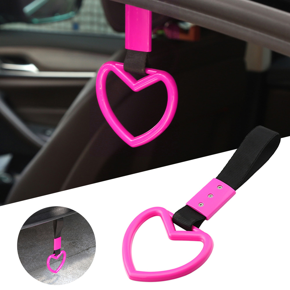 Rear Bumper Warning Train Bus Drift Charm Handle Strap Ring Decorative JDM Heart