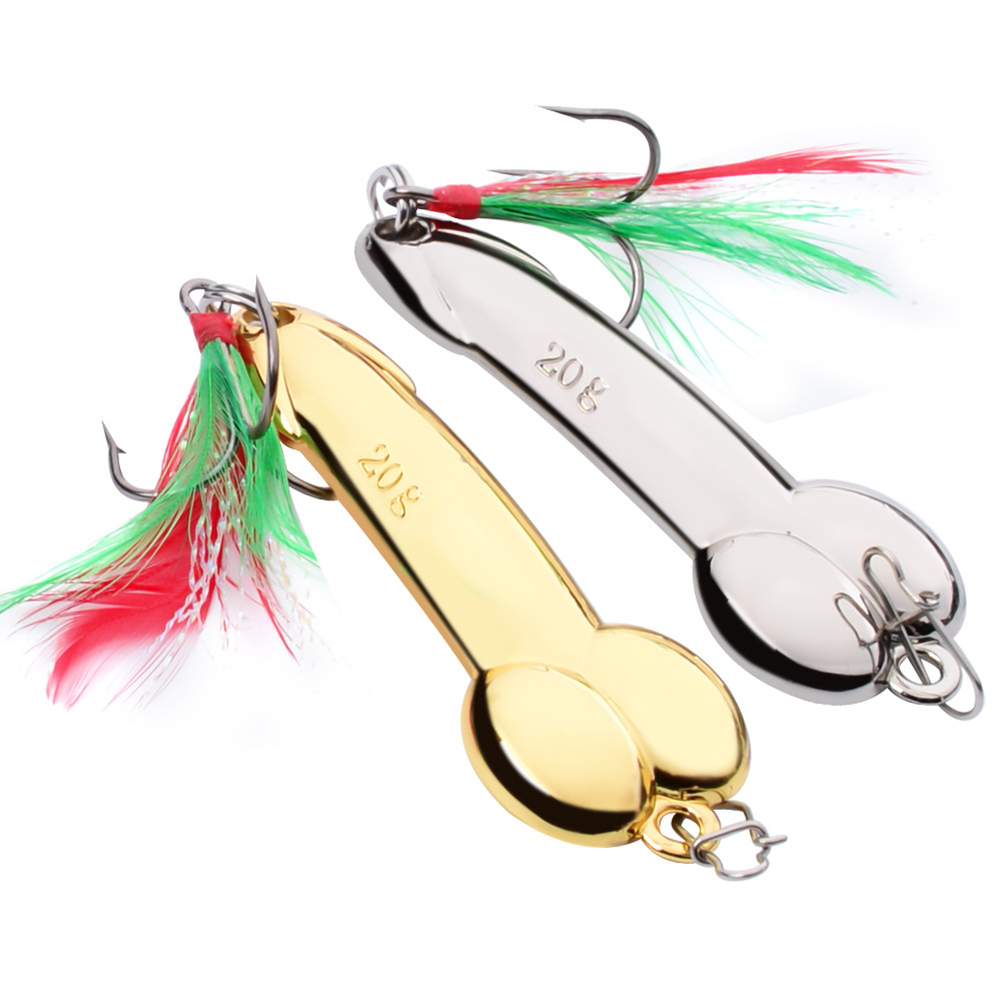 36mm-79.5mm Penis Fishing Lure Tackle Dick Spinner Spoon Pike VIB Wobble  Fish Bait Hook